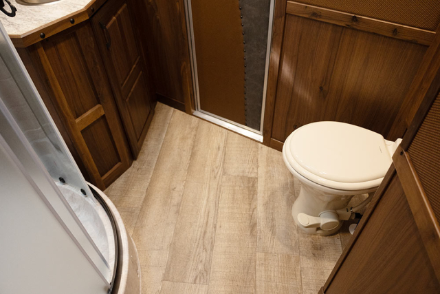 Bathroom Area in LL8X18BBSRB Laramie Edition Livestock Trailer | Lakota Trailers