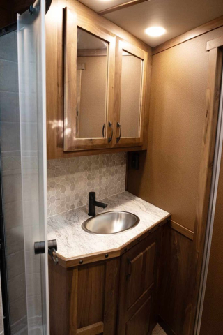 Bathroom Sink in LL8X18BBSRB Laramie Edition Livestock Trailer | Lakota Trailers