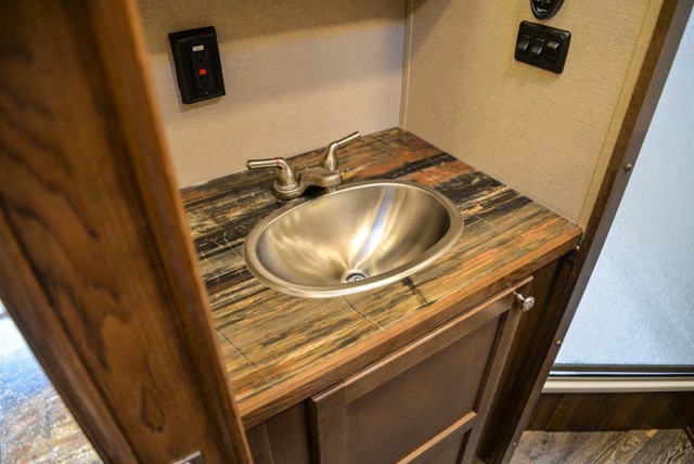 Restroom Sink in a SLX10RK Laramie Horse Trailers | SMC Trailers