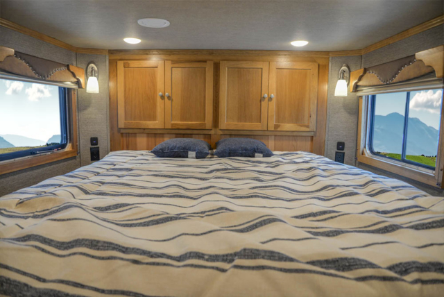 Bed in Gooseneck in SL8X11SRK Laramie Edition Horse Trailer | SMC Trailers